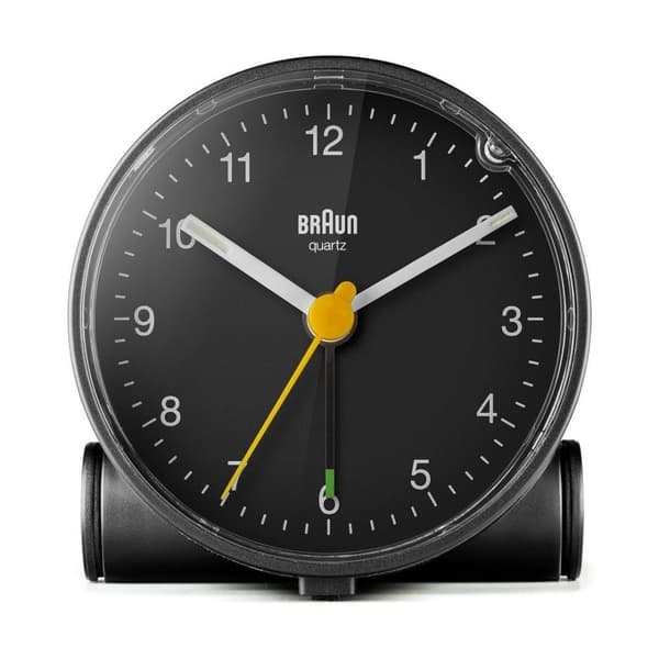 Braun BC01B kvarts väckarklocka, plast, svart, normal