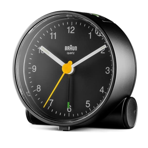 Braun BC01B kvarts väckarklocka, plast, svart, normal