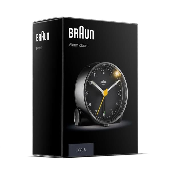 Braun BC01B kvarts väckarklocka, plast, svart, normal
