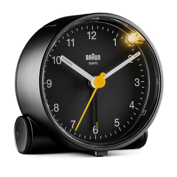 Braun BC01B kvarts väckarklocka, plast, svart, normal