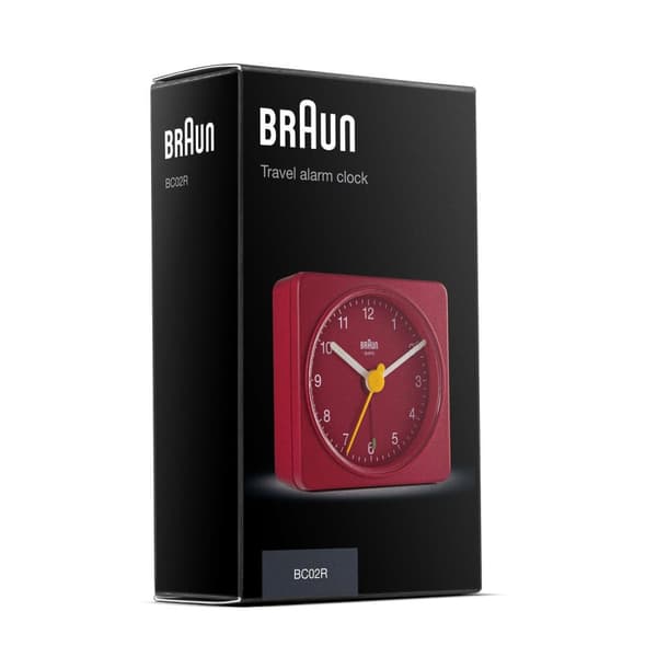 Braun BC 02 R kvarts väckarklocka röd (67081)