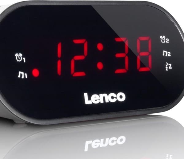Lenco CR-07 White - Kelloradio uniajastimella ja kaksoisherätyksellä - Valkoinen