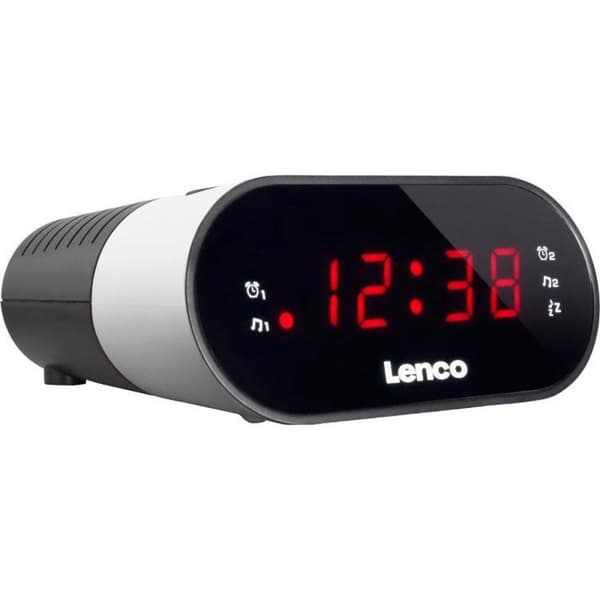 Lenco CR-07 White - Kelloradio uniajastimella ja kaksoisherätyksellä - Valkoinen
