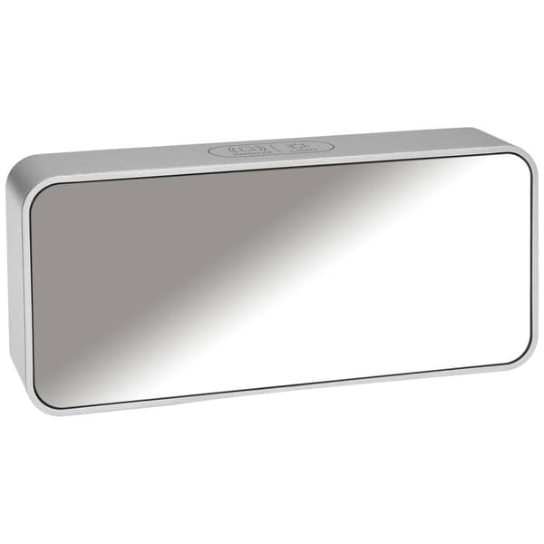 TFA Dostmann 60.2032.54 Kvarts Väckarklocka Silver Larmtider 2 Stor display, Extra högljudd väckningston