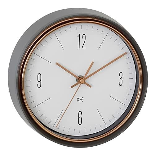 TFA Dostmann 60.3547.10 radio controlled wall clock 22.3 cm x 7 cm grey, copper (60.3547.10)
