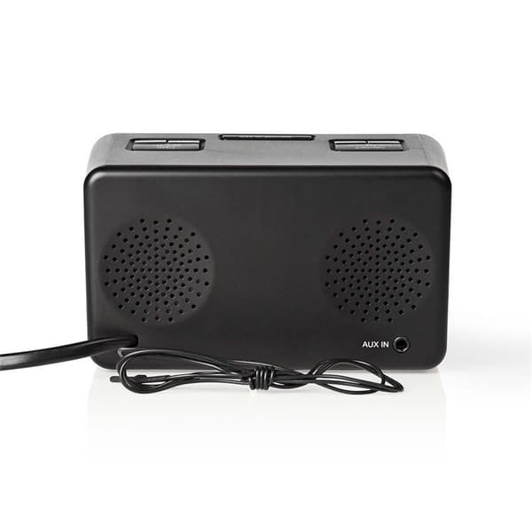 Nedis Digital klockradio | LED Display | 1x 3.5 mm Audio Input | Tidsprojektion | AM / FM | Snooze-funktion | Sov timer | Antal alarm: 2 | Svart
