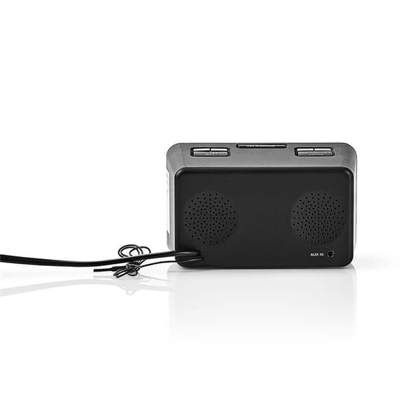 Nedis Digital klockradio | LED Display | 1x 3.5 mm Audio Input | Tidsprojektion | AM / FM | Snooze-funktion | Sov timer | Antal alarm: 2 | Svart