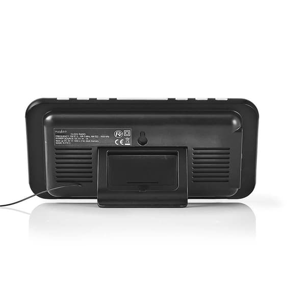 Nedis Digital vækkeur Radio | LED Display | 1x 3.5 mm Audio Input | Tidsprojektion | AM / FM | Snooze funktion | Sleep timer | Antal alarmer: 2 | Sort