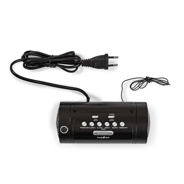 Nedis Digital Alarm Clock Radio | LED Vise | Tidsframskriving | AM / FM | slumrefunksjon | Sleep timer | Antall alarmer: 2 | Sort