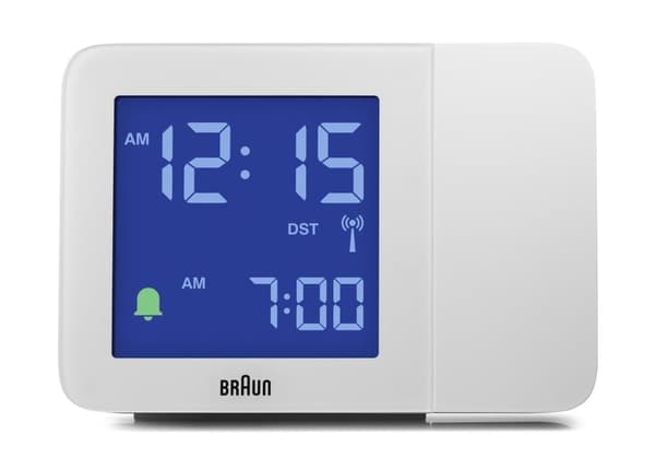Braun radiokontrollert projeksjons vekkerklokke hvit BC15W-DCFB-DCF
