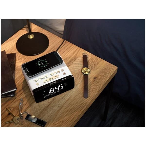 Pure Siesta Charge Clock Radio Hvid/Grå