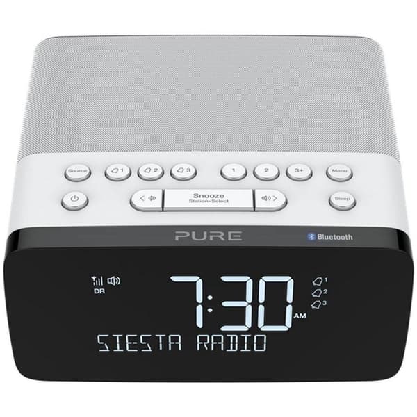 Pure Siesta Charge Clock Radio Hvid/Grå