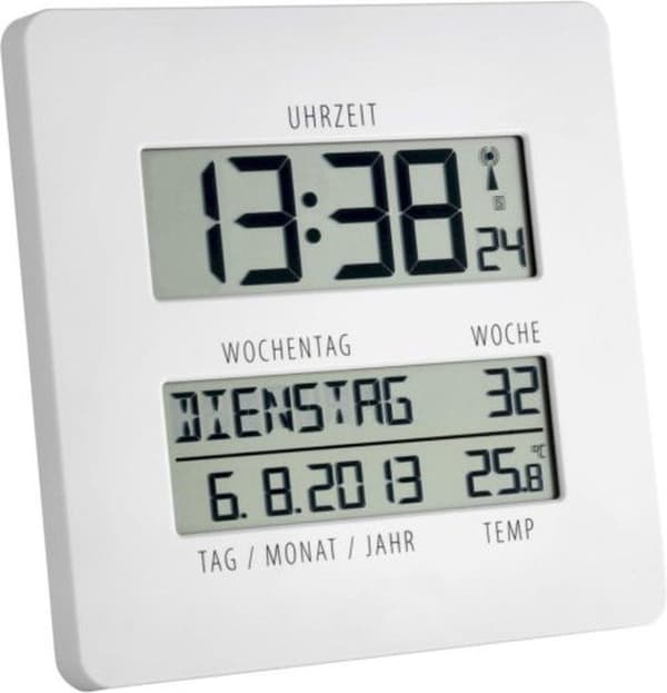 TFA-Dostmann Time Line Digitalt Bordur Hvid Firkant (60.4509.02)