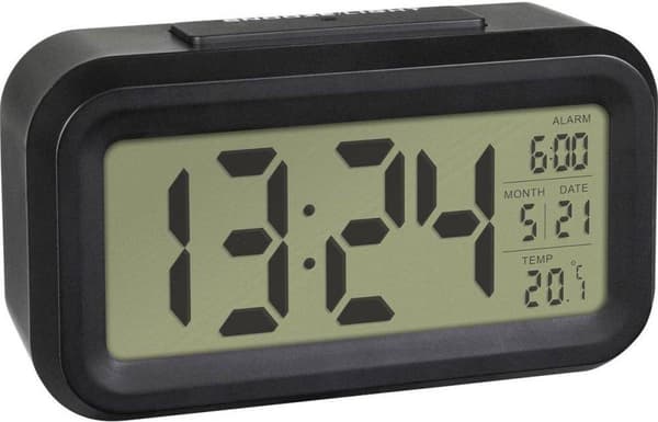 TFA-Dostmann 60.2018.01 väckarklocka kvarts väckarklocka svart (60.2018.01)