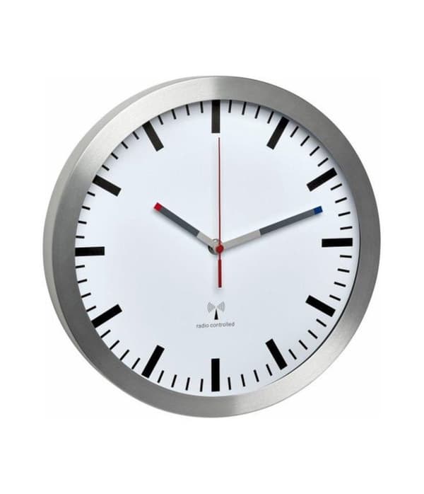 TFA 60.3528.02 radio vægur 300 mm x 45 mm aluminium krybende bevægelse (lydløs) (60.3528.02)