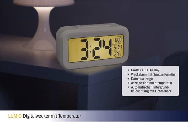 TFA-Dostmann 60.2018.02 vækkeur digitalt vækkeur hvid (60.2018.02)