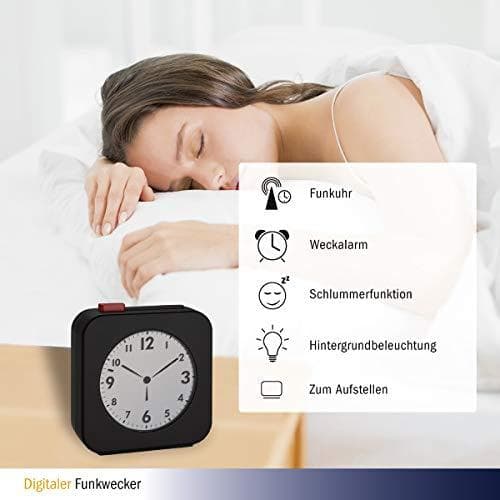 TFA-Dostmann 60.2555.01 väckarklocka digital väckarklocka svart (60.2555.01)