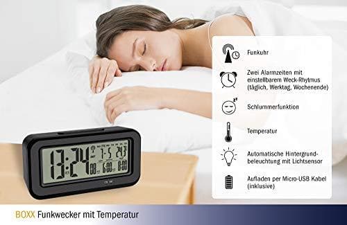 TFA-Dostmann BOXX digitalt vækkeur sort (60.2554.01)