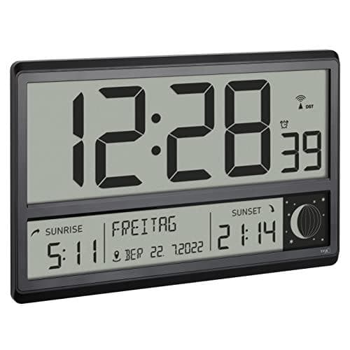 TFA Dostmann 60.4524.01 Radio vægur 360 cm x 28 mm x 235 mm Sort Stor Display (60.4524.01)
