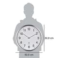 Pikkukuva 4 / 4: TFA Dostmann 60.3548.02 Radio seinäkello 508 mm x 65 mm valkoinen, hopea, suuri näyttö (60.3548.02)