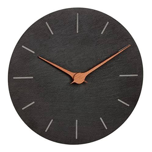 TFA Dostmann 60.3068.10 kvartsväggklocka 25 cm x 4,3 mm skifferkryprörelse (tyst) (60.3068.10)