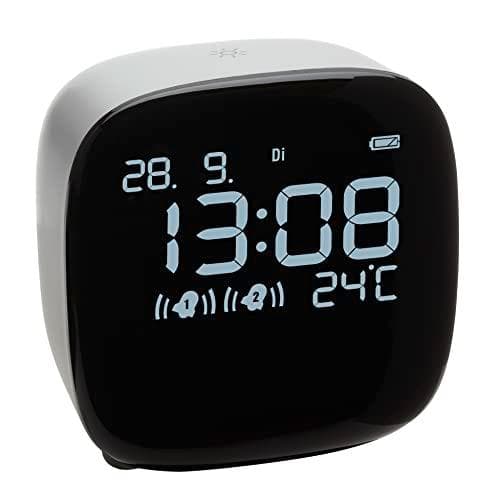 TFA Dostmann 60.2034.02 kvarts väckarklocka vit alarm gånger 2 (60.2034.02)