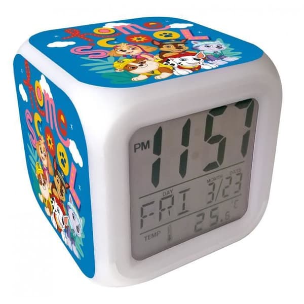 Nickelodeon väckarklocka Paw Patrol digital led junior 8 cm vit