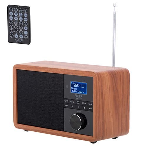 Adler AD 1184 radio bærbar digital sort, træ