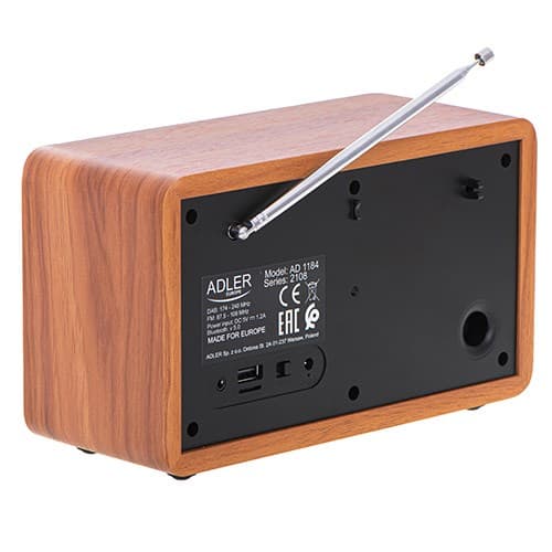 Adler AD 1184 radio bærbar digital sort, træ