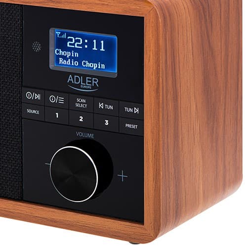 Adler AD 1184 radio bærbar digital sort, træ