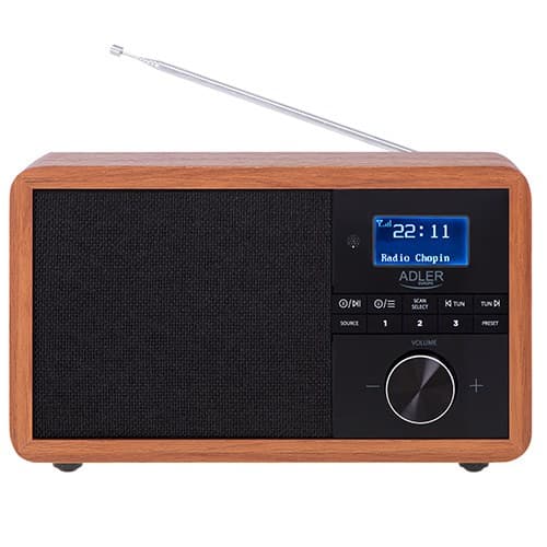 Adler AD 1184 radio bærbar digital sort, træ