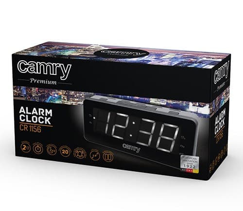 Camry CR 1156 Digitalt vækkeur Sort, Grå