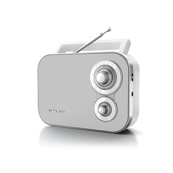 Bärbar radio - MUSE - M-051 RW - Vit - Analog mottagare - MP3-hjälpjack