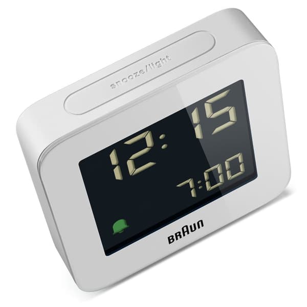 Braun lydløs hvit digital vekkerklokke BC09W
