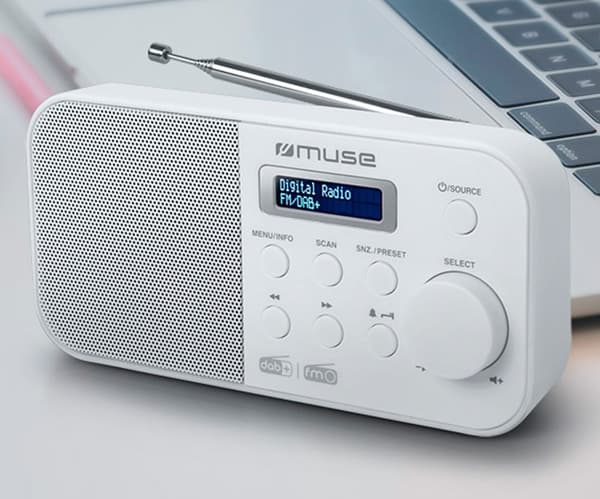 Muse M-109 Dbw Vækkeur Hvid