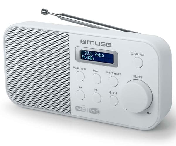 Muse M-109 Dbw Vækkeur Hvid