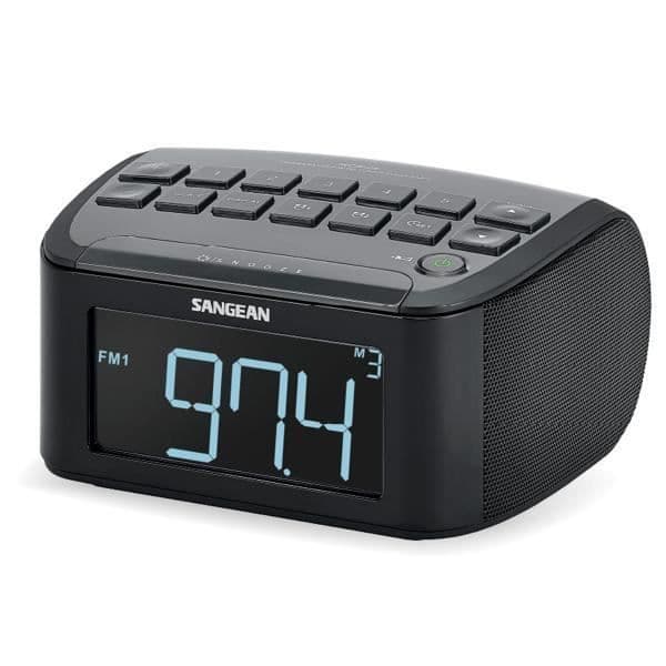 SANGEAN RCR-24 klockradio - Svart - AM/FM - 3.5-jackanslutning - Bakgrundsbelyst LCD-skärm