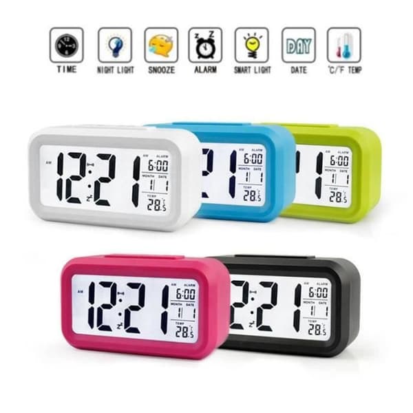 Väckarklocka - Vit - Smart termometer - LCD-skärm - Alarm - Snooze-funktion