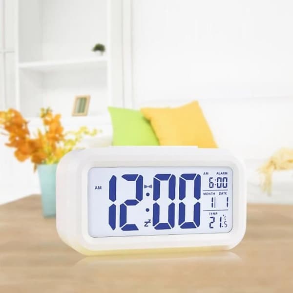 Väckarklocka - Vit - Smart termometer - LCD-skärm - Alarm - Snooze-funktion