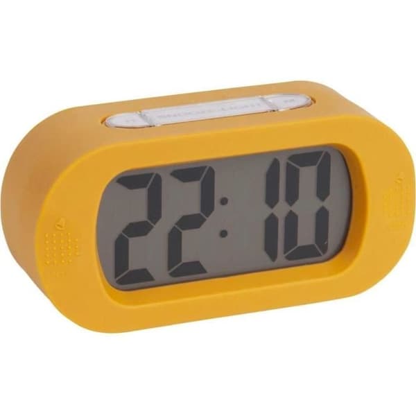 Karlsson KA5753YE LCD Bakgrundsbelyst Digital Väckarklocka Gummy ABS Gummerad Ochre Gul H7 x 5 x 14 cm