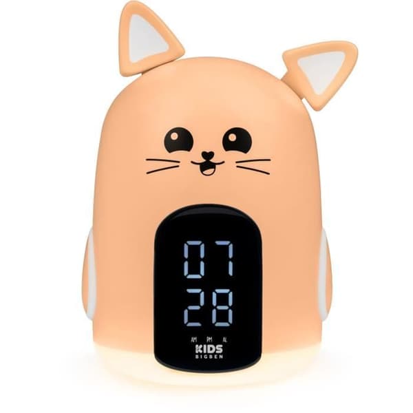 Väckarklocka & Nattlampa Mia katten - BIGBEN - 3 melodier - Justerbar ljusstyrka - Tidsvisning