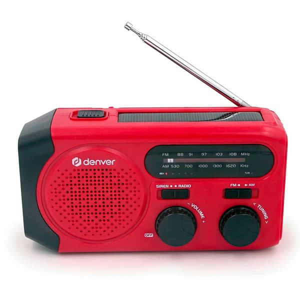 Denver Utomhus / Vevradio med Solceller och LED-ficklampa och Powerbank