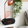 Miniatyrbild 3 av 6: METRONIC FM klockradio - Dubbelt larm - Projektion - Monokrom LED - Svart