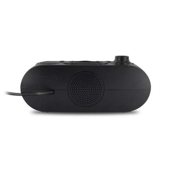 METRONIC FM klockradio - Dubbelt larm - Projektion - Monokrom LED - Svart