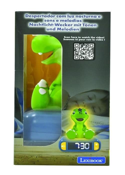 Digital väckarklocka med 3D dinosaurie nattljus och ljudeffekter