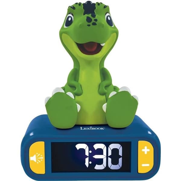 Digital väckarklocka med 3D dinosaurie nattljus och ljudeffekter