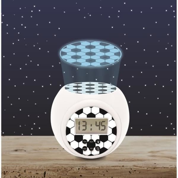 LEXIBOOK Football edition projektorväckarklocka - 100 % fotbollsdesign med projektion av en boll i 3 färger
