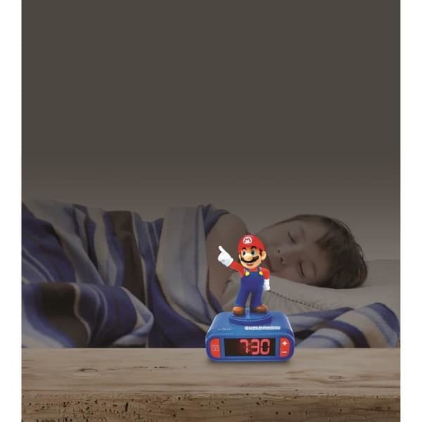 Digital väckarklocka LEXIBOOK - Super Mario - 3D upplysande och ljud - Blå och röd - Barn