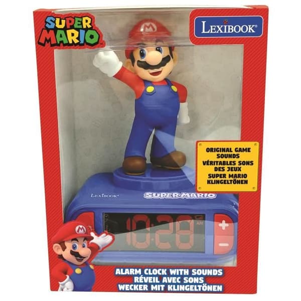 Digital väckarklocka LEXIBOOK - Super Mario - 3D upplysande och ljud - Blå och röd - Barn