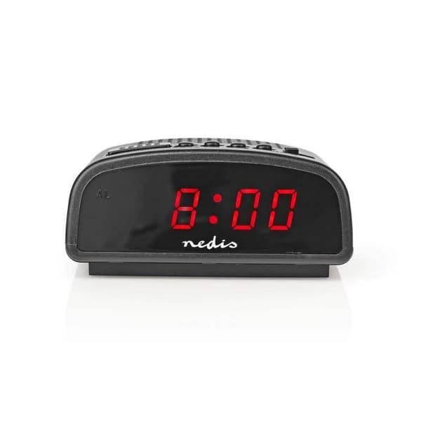 Nedis - Digital skrivbordsväckarklocka | LED-display | Snooze-funktion | Nej | Svart